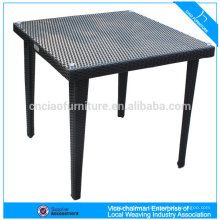 Rattan furniture garden dining table glass on top